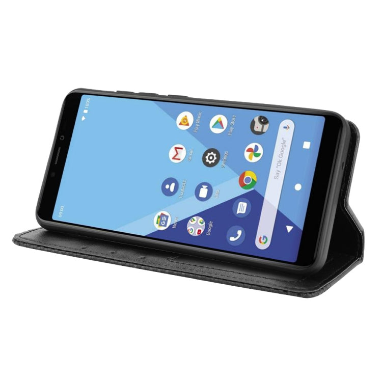For Wiko Y51 / Sunny 5 Lite Magnetic Buckle Retro Crazy Horse Texture Horizontal Flip Leather Case with Holder & Card Slots & Photo Frame