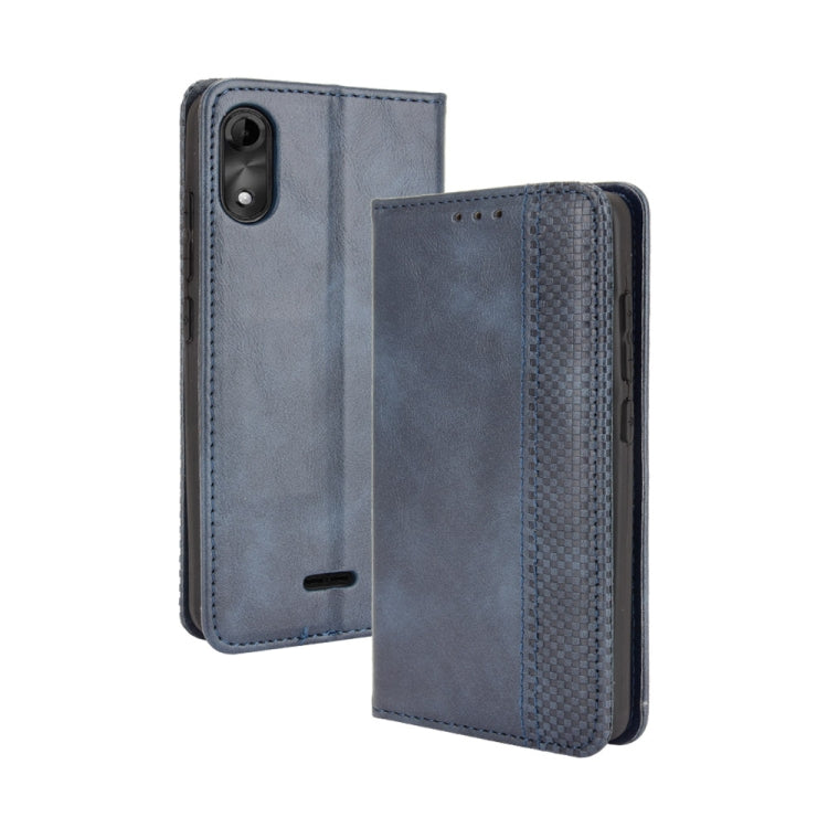 For Wiko Y51 / Sunny 5 Lite Magnetic Buckle Retro Crazy Horse Texture Horizontal Flip Leather Case with Holder & Card Slots & Photo Frame