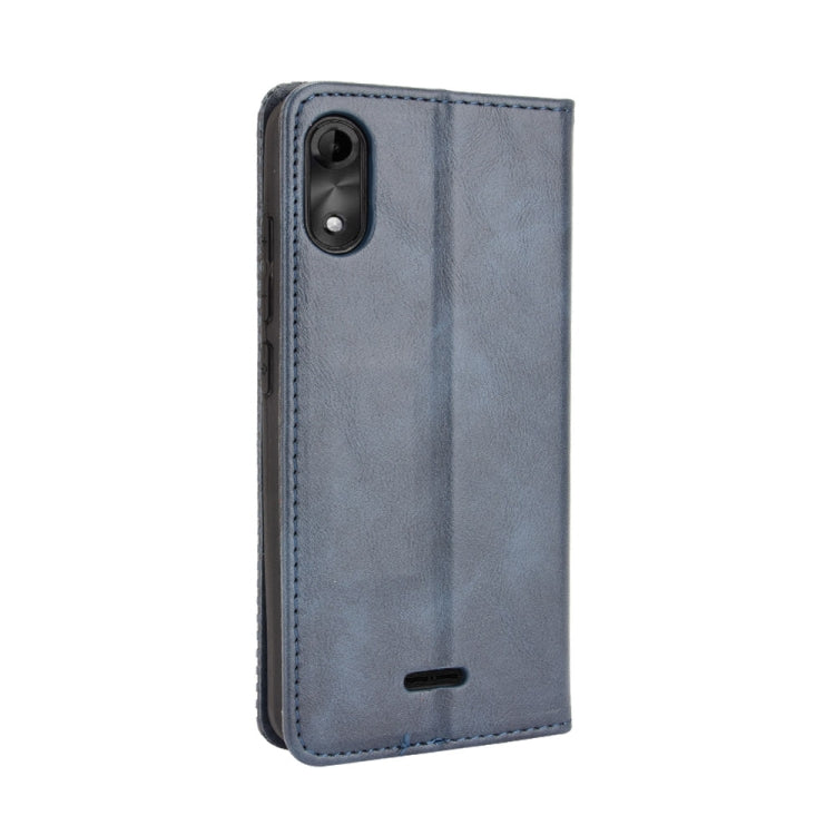 For Wiko Y51 / Sunny 5 Lite Magnetic Buckle Retro Crazy Horse Texture Horizontal Flip Leather Case with Holder & Card Slots & Photo Frame