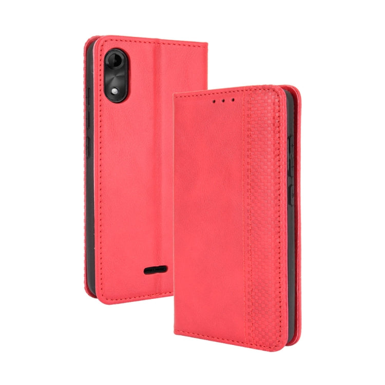 For Wiko Y51 / Sunny 5 Lite Magnetic Buckle Retro Crazy Horse Texture Horizontal Flip Leather Case with Holder & Card Slots & Photo Frame