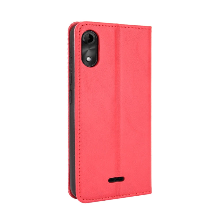 For Wiko Y51 / Sunny 5 Lite Magnetic Buckle Retro Crazy Horse Texture Horizontal Flip Leather Case with Holder & Card Slots & Photo Frame
