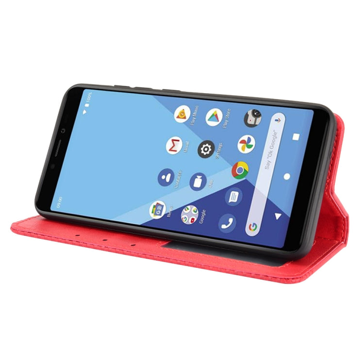 For Wiko Y51 / Sunny 5 Lite Magnetic Buckle Retro Crazy Horse Texture Horizontal Flip Leather Case with Holder & Card Slots & Photo Frame