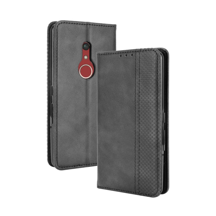 For Fujitsu Be4 Plus F-41B Magnetic Buckle Retro Crazy Horse Texture Horizontal Flip Leather Case with Holder & Card Slots & Photo Frame