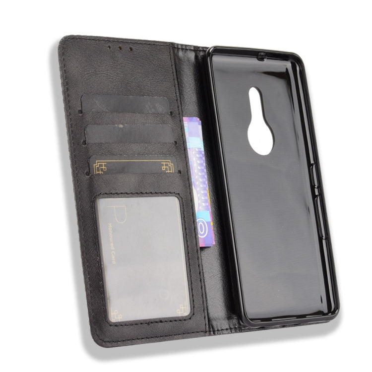 For Fujitsu Be4 Plus F-41B Magnetic Buckle Retro Crazy Horse Texture Horizontal Flip Leather Case with Holder & Card Slots & Photo Frame