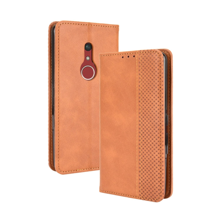 For Fujitsu Be4 Plus F-41B Magnetic Buckle Retro Crazy Horse Texture Horizontal Flip Leather Case with Holder & Card Slots & Photo Frame