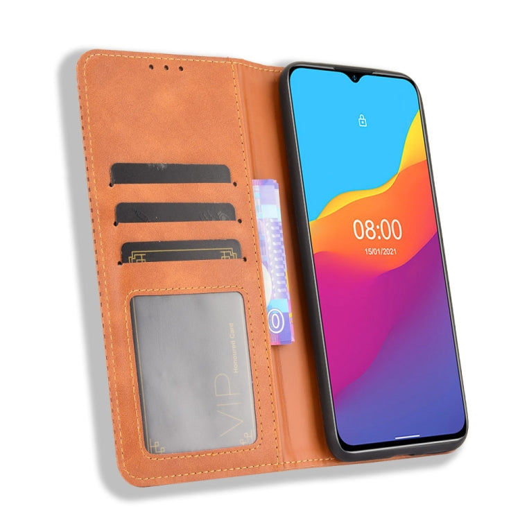 For Ulefone Note 10 Magnetic Buckle Retro Crazy Horse Texture Horizontal Flip Leather Case with Holder & Card Slots & Photo Frame