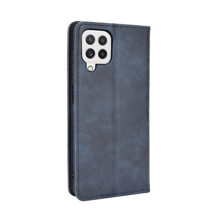 For Samsung Galaxy A22 4G Magnetic Buckle Retro Crazy Horse Texture Horizontal Flip Leather Case with Holder & Card Slots & Photo Frame