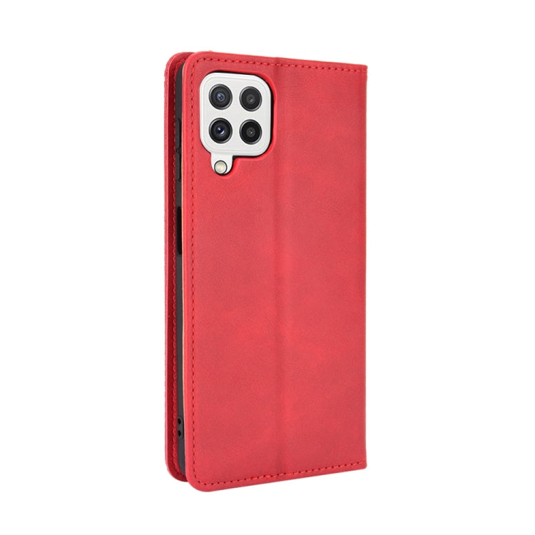 For Samsung Galaxy A22 4G Magnetic Buckle Retro Crazy Horse Texture Horizontal Flip Leather Case with Holder & Card Slots & Photo Frame