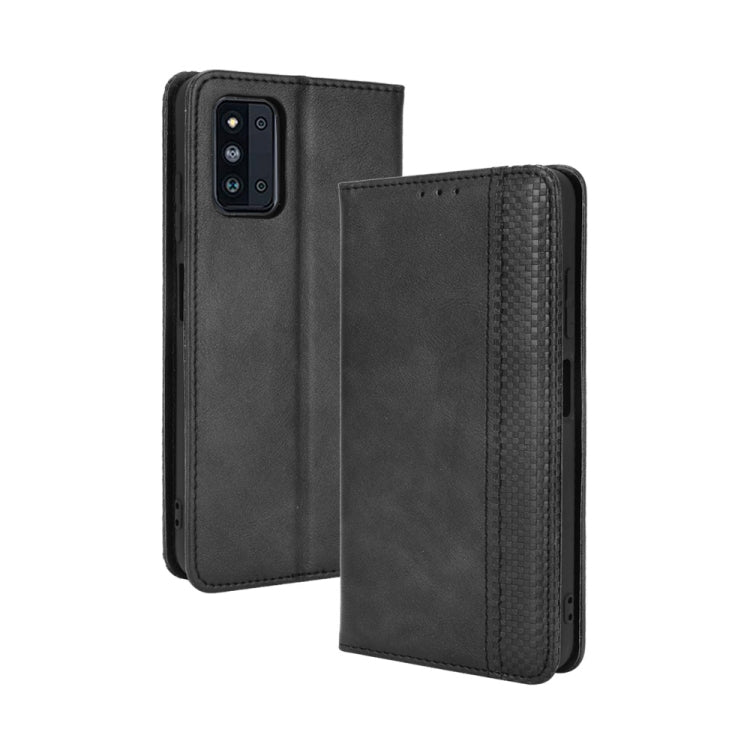 For Samsung Galaxy F52 5G Magnetic Buckle Retro Crazy Horse Texture Horizontal Flip Leather Case with Holder & Card Slots & Photo Frame