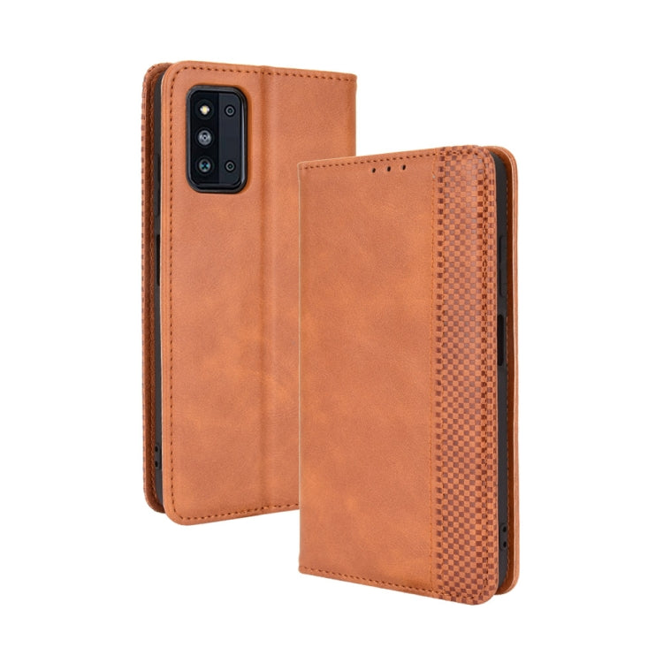 For Samsung Galaxy F52 5G Magnetic Buckle Retro Crazy Horse Texture Horizontal Flip Leather Case with Holder & Card Slots & Photo Frame