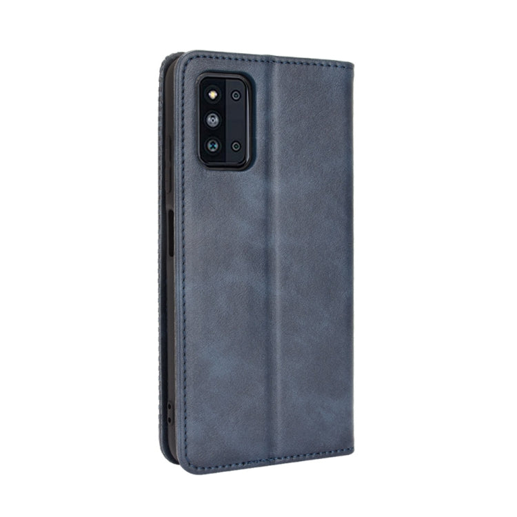For Samsung Galaxy F52 5G Magnetic Buckle Retro Crazy Horse Texture Horizontal Flip Leather Case with Holder & Card Slots & Photo Frame