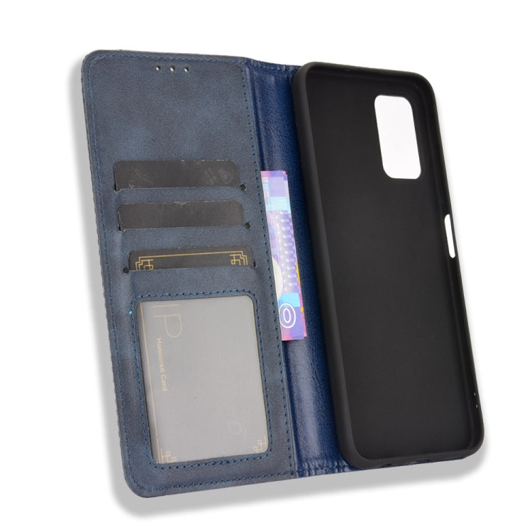 For Samsung Galaxy F52 5G Magnetic Buckle Retro Crazy Horse Texture Horizontal Flip Leather Case with Holder & Card Slots & Photo Frame