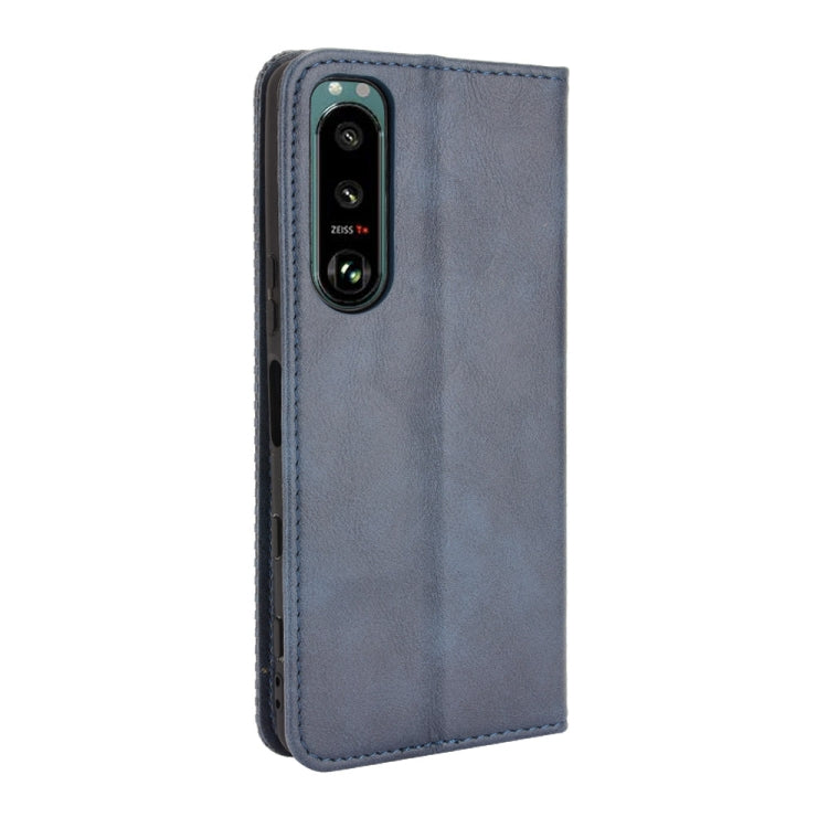 For Sony Xperia 5 III Magnetic Buckle Retro Crazy Horse Texture Horizontal Flip Leather Case with Holder & Card Slots & Photo Frame
