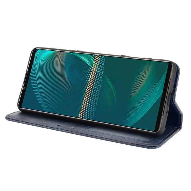 For Sony Xperia 5 III Magnetic Buckle Retro Crazy Horse Texture Horizontal Flip Leather Case with Holder & Card Slots & Photo Frame