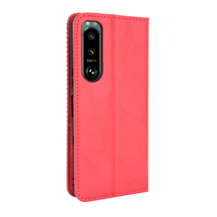 For Sony Xperia 5 III Magnetic Buckle Retro Crazy Horse Texture Horizontal Flip Leather Case with Holder & Card Slots & Photo Frame