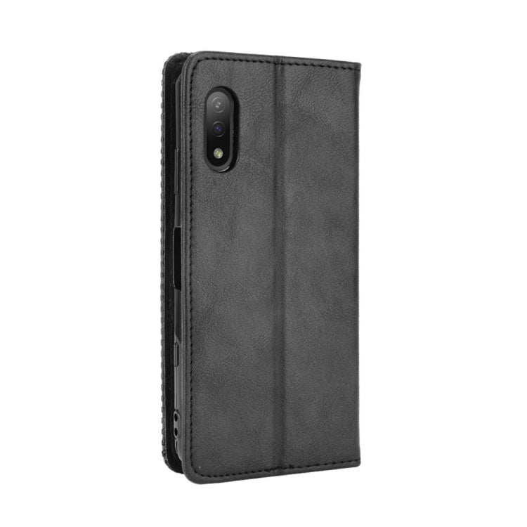 For Sony Xperia Ace II Magnetic Buckle Retro Crazy Horse Texture Horizontal Flip Leather Case with Holder & Card Slots & Photo Frame