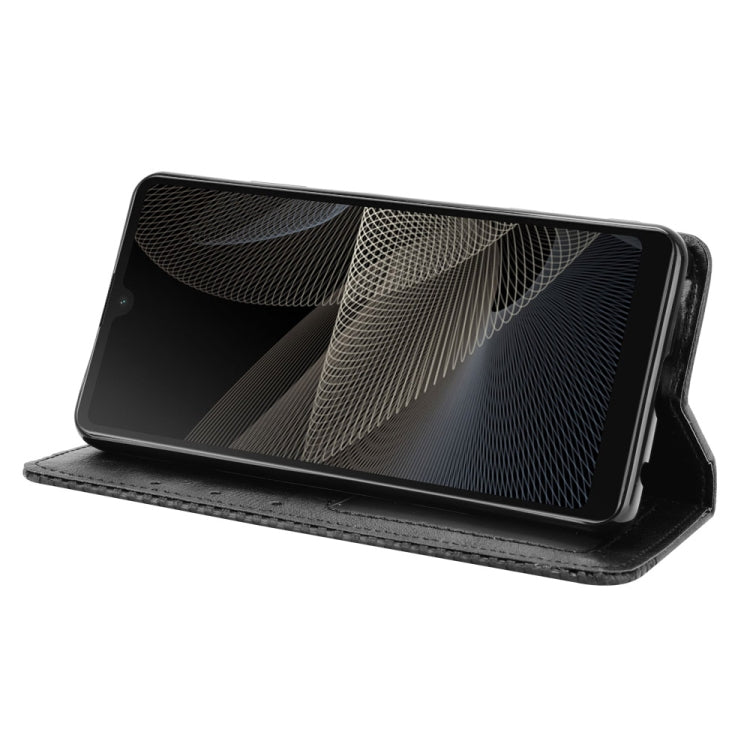 For Sony Xperia Ace II Magnetic Buckle Retro Crazy Horse Texture Horizontal Flip Leather Case with Holder & Card Slots & Photo Frame