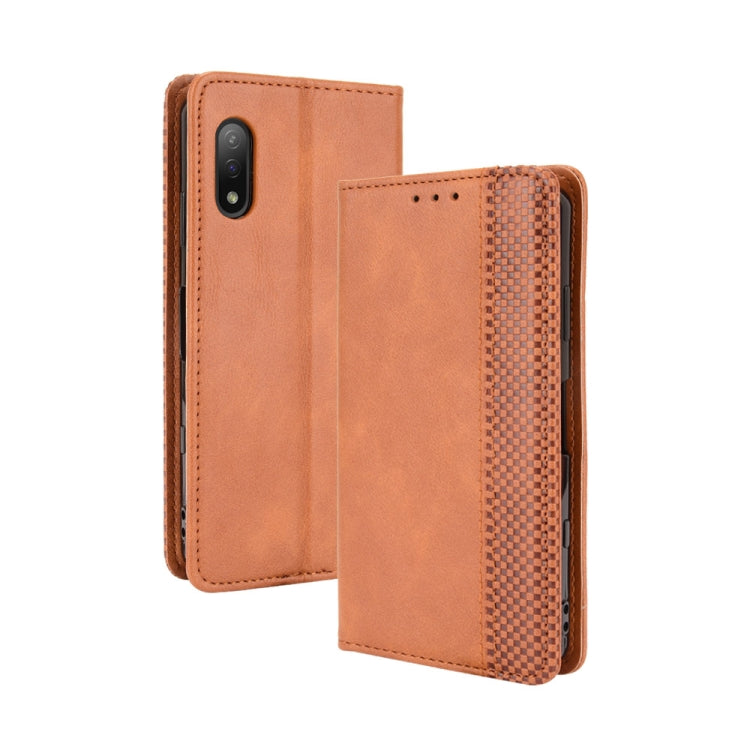 For Sony Xperia Ace II Magnetic Buckle Retro Crazy Horse Texture Horizontal Flip Leather Case with Holder & Card Slots & Photo Frame