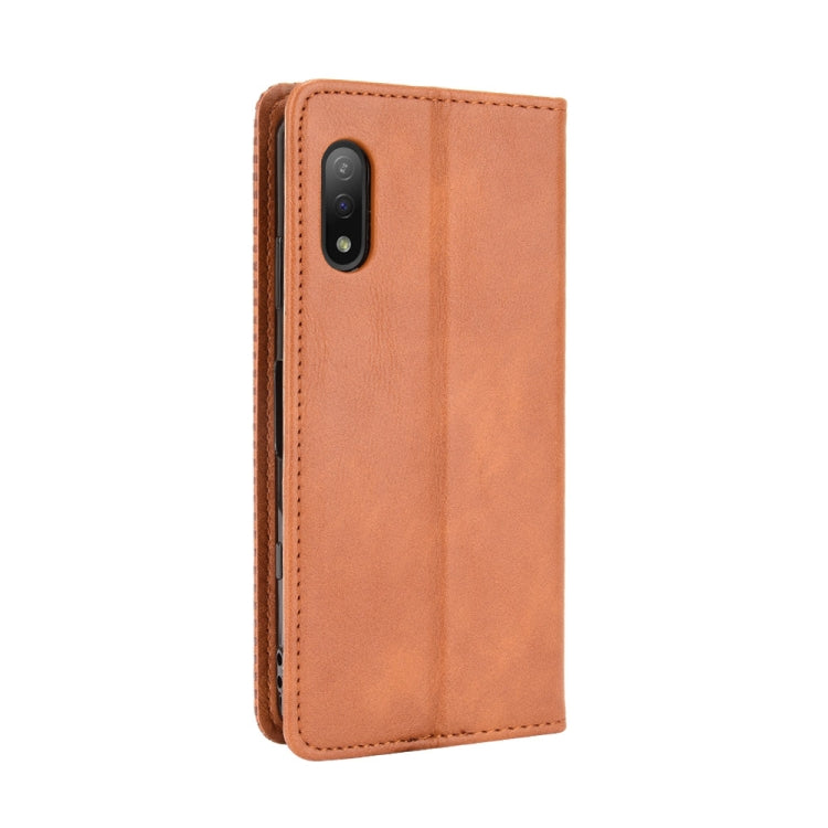 For Sony Xperia Ace II Magnetic Buckle Retro Crazy Horse Texture Horizontal Flip Leather Case with Holder & Card Slots & Photo Frame