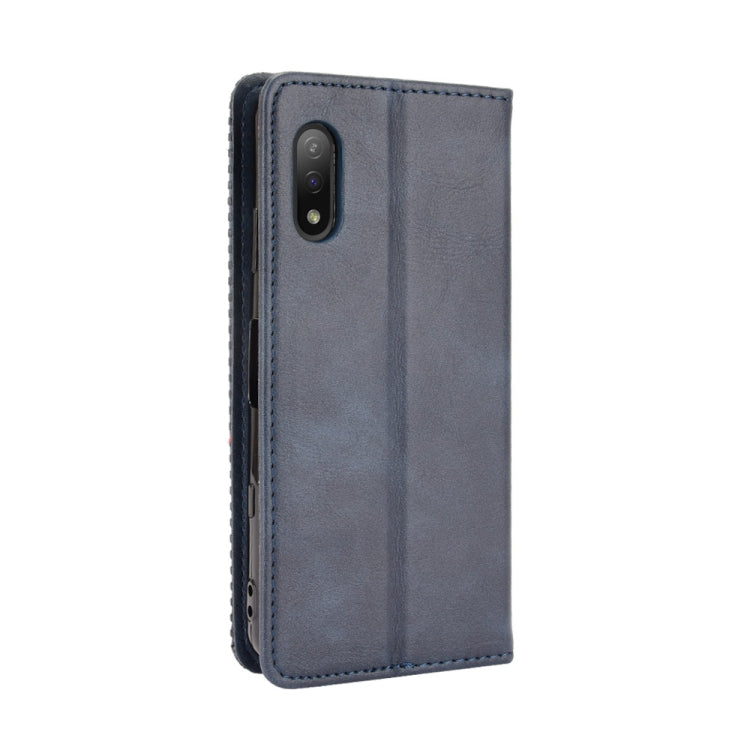 For Sony Xperia Ace II Magnetic Buckle Retro Crazy Horse Texture Horizontal Flip Leather Case with Holder & Card Slots & Photo Frame
