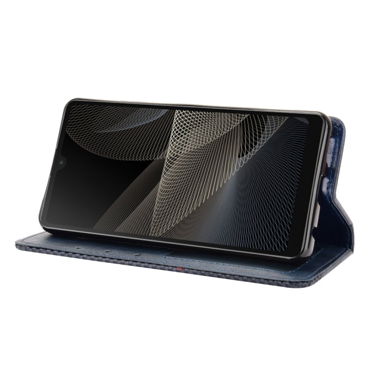 For Sony Xperia Ace II Magnetic Buckle Retro Crazy Horse Texture Horizontal Flip Leather Case with Holder & Card Slots & Photo Frame