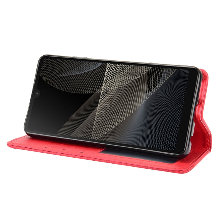 For Sony Xperia Ace II Magnetic Buckle Retro Crazy Horse Texture Horizontal Flip Leather Case with Holder & Card Slots & Photo Frame