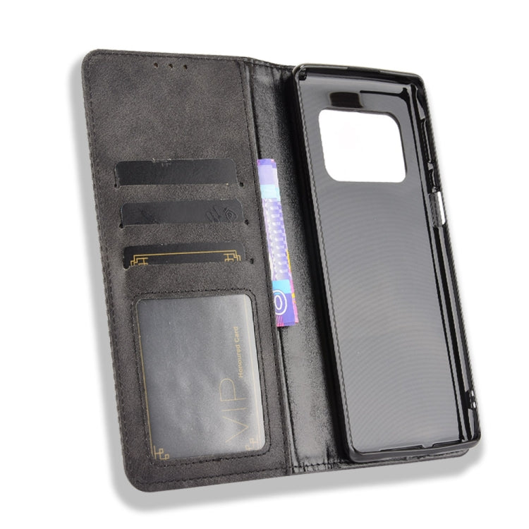 For Sharp Aquos R6 Magnetic Buckle Retro Crazy Horse Texture Horizontal Flip Leather Case with Holder & Card Slots & Photo Frame