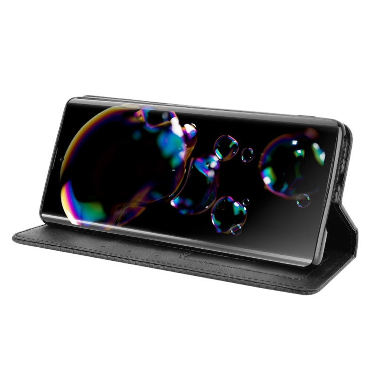 For Sharp Aquos R6 Magnetic Buckle Retro Crazy Horse Texture Horizontal Flip Leather Case with Holder & Card Slots & Photo Frame
