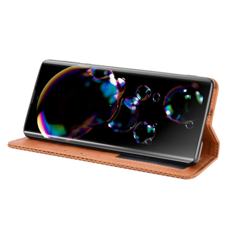 For Sharp Aquos R6 Magnetic Buckle Retro Crazy Horse Texture Horizontal Flip Leather Case with Holder & Card Slots & Photo Frame