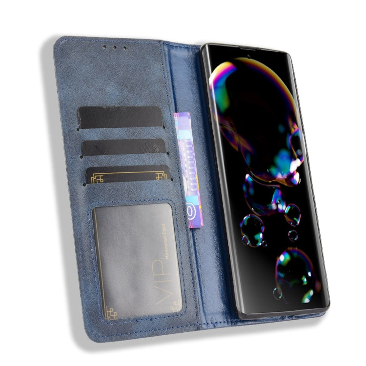 For Sharp Aquos R6 Magnetic Buckle Retro Crazy Horse Texture Horizontal Flip Leather Case with Holder & Card Slots & Photo Frame