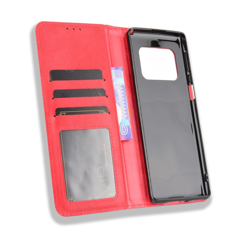 For Sharp Aquos R6 Magnetic Buckle Retro Crazy Horse Texture Horizontal Flip Leather Case with Holder & Card Slots & Photo Frame