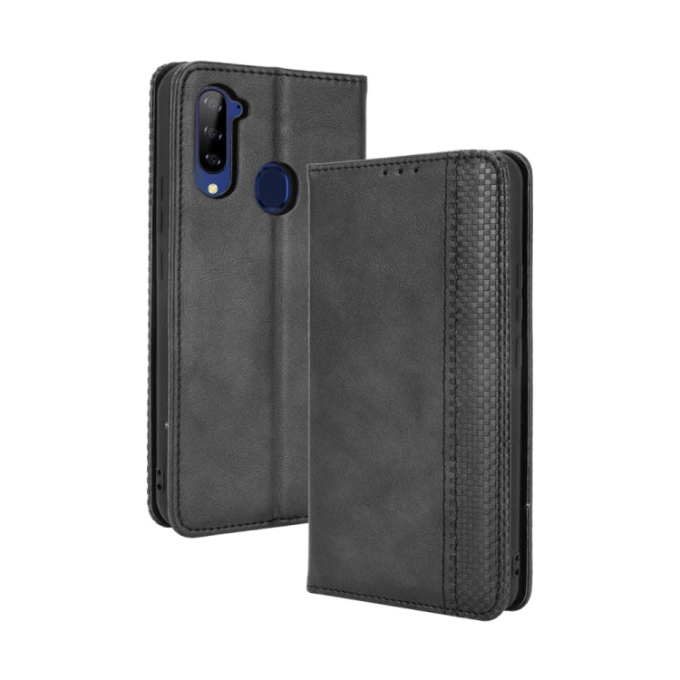 For ZTE Libero 5G Magnetic Buckle Retro Crazy Horse Texture Horizontal Flip Leather Case with Holder & Card Slots & Photo Frame