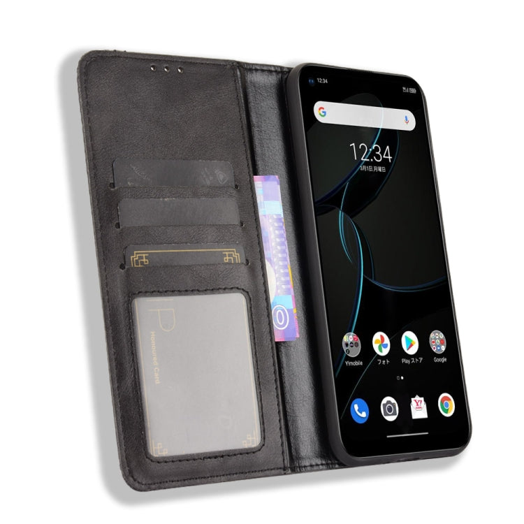 For ZTE Libero 5G Magnetic Buckle Retro Crazy Horse Texture Horizontal Flip Leather Case with Holder & Card Slots & Photo Frame