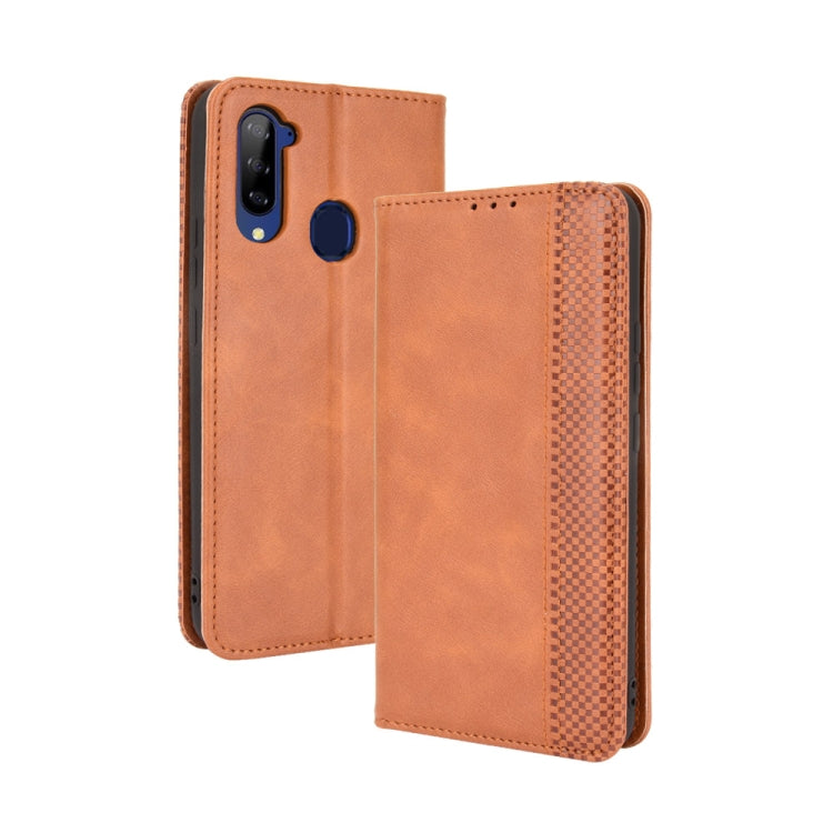 For ZTE Libero 5G Magnetic Buckle Retro Crazy Horse Texture Horizontal Flip Leather Case with Holder & Card Slots & Photo Frame