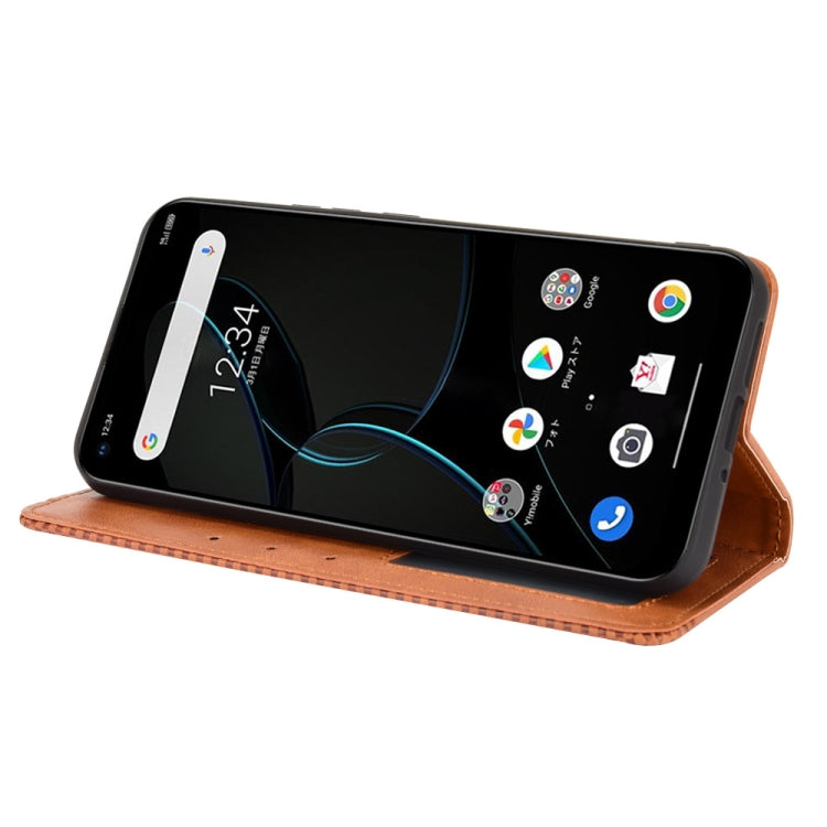 For ZTE Libero 5G Magnetic Buckle Retro Crazy Horse Texture Horizontal Flip Leather Case with Holder & Card Slots & Photo Frame