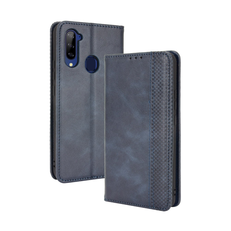 For ZTE Libero 5G Magnetic Buckle Retro Crazy Horse Texture Horizontal Flip Leather Case with Holder & Card Slots & Photo Frame