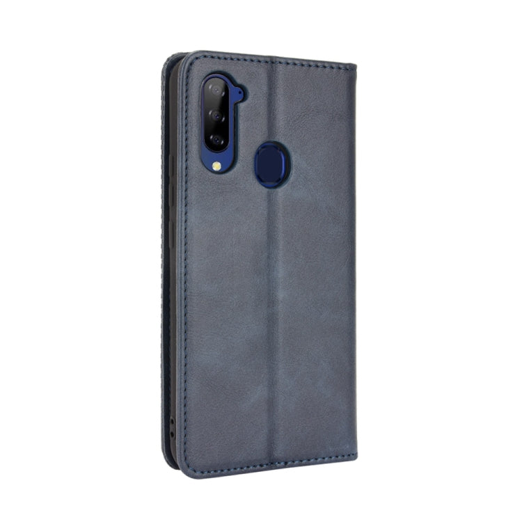 For ZTE Libero 5G Magnetic Buckle Retro Crazy Horse Texture Horizontal Flip Leather Case with Holder & Card Slots & Photo Frame