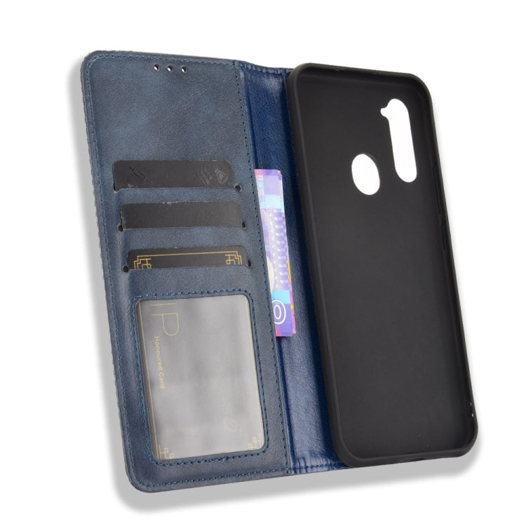 For ZTE Libero 5G Magnetic Buckle Retro Crazy Horse Texture Horizontal Flip Leather Case with Holder & Card Slots & Photo Frame
