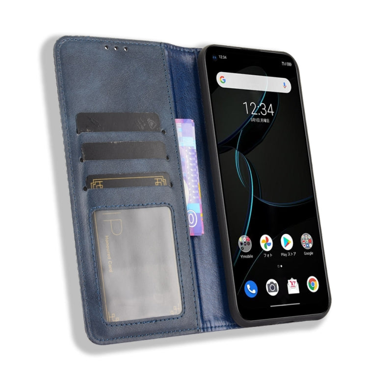 For ZTE Libero 5G Magnetic Buckle Retro Crazy Horse Texture Horizontal Flip Leather Case with Holder & Card Slots & Photo Frame