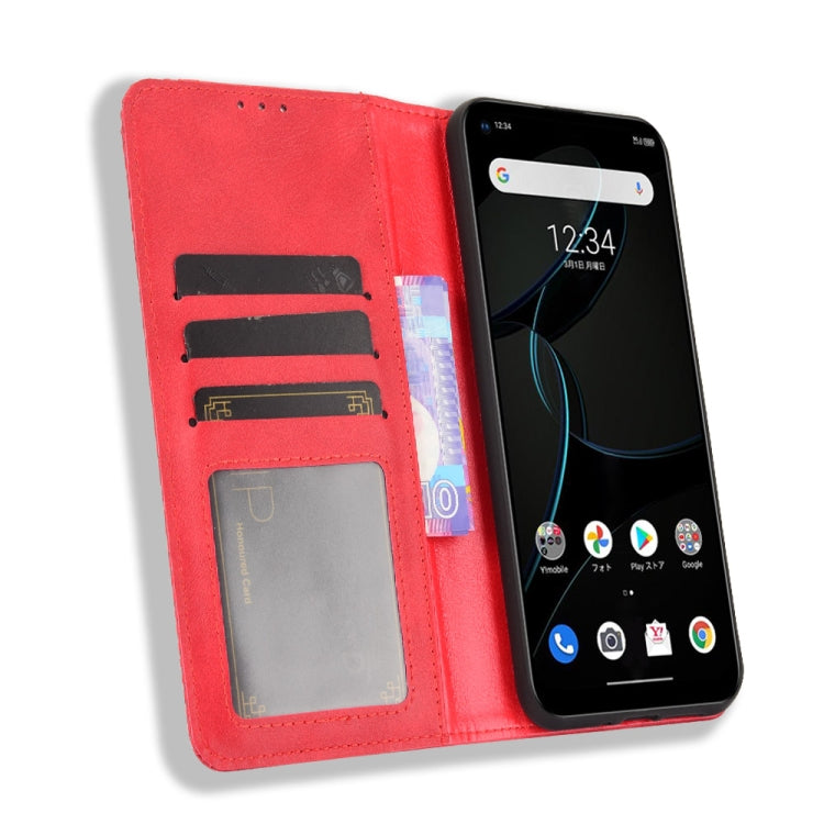 For ZTE Libero 5G Magnetic Buckle Retro Crazy Horse Texture Horizontal Flip Leather Case with Holder & Card Slots & Photo Frame