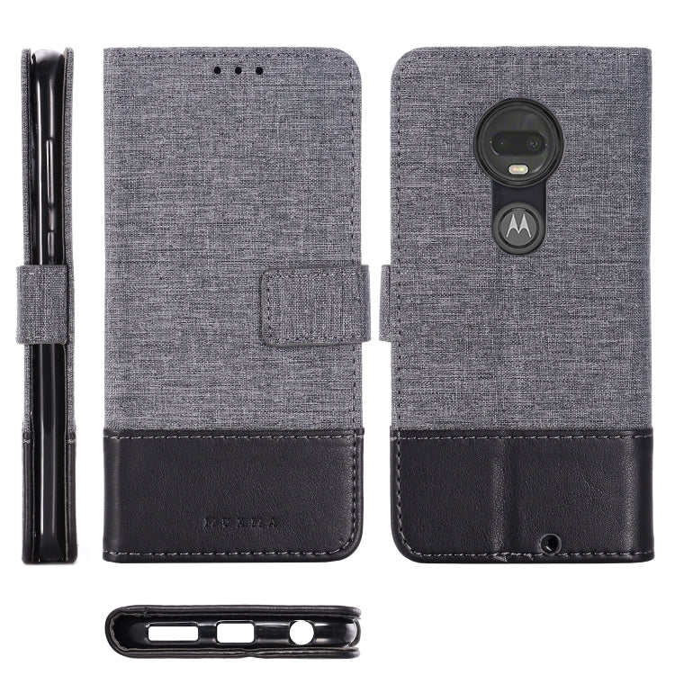 For Motorola Moto G7 Plus MUXMA MX102 Horizontal Flip Canvas Leather Case with Stand & Card Slot & Wallet Function
