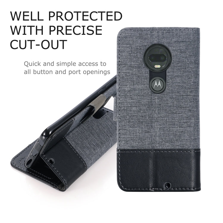 For Motorola Moto G7 Plus MUXMA MX102 Horizontal Flip Canvas Leather Case with Stand & Card Slot & Wallet Function