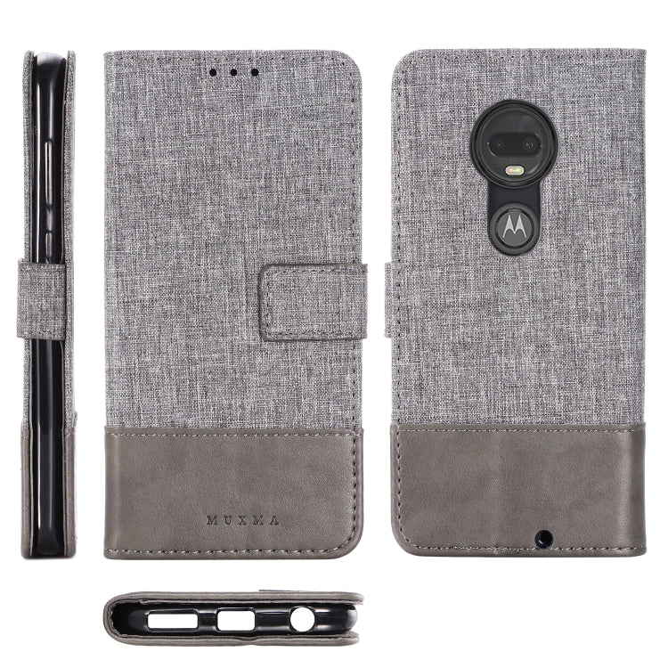 For Motorola Moto G7 Plus MUXMA MX102 Horizontal Flip Canvas Leather Case with Stand & Card Slot & Wallet Function