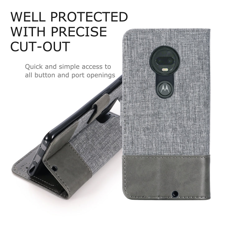 For Motorola Moto G7 Plus MUXMA MX102 Horizontal Flip Canvas Leather Case with Stand & Card Slot & Wallet Function