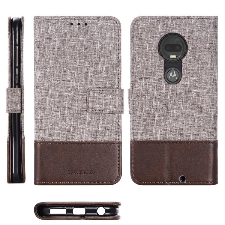 For Motorola Moto G7 Plus MUXMA MX102 Horizontal Flip Canvas Leather Case with Stand & Card Slot & Wallet Function