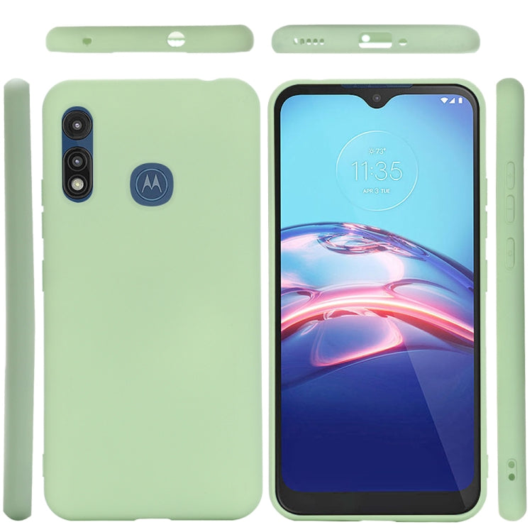 For Motorola Moto E 2020 Solid Color Liquid Silicone Dropproof Full Coverage Protective Case