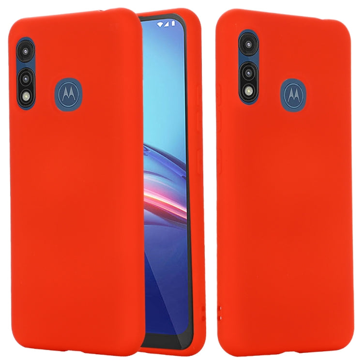 For Motorola Moto E 2020 Solid Color Liquid Silicone Dropproof Full Coverage Protective Case