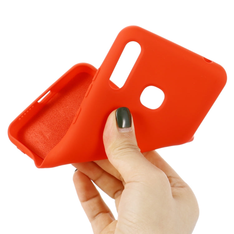 For Motorola Moto E 2020 Solid Color Liquid Silicone Dropproof Full Coverage Protective Case