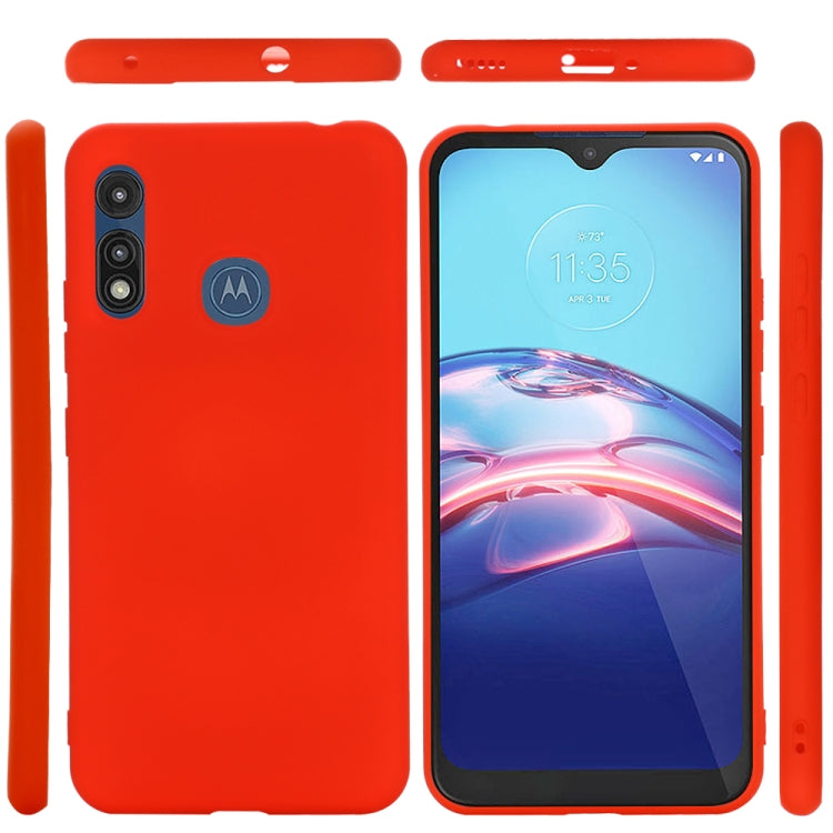 For Motorola Moto E 2020 Solid Color Liquid Silicone Dropproof Full Coverage Protective Case