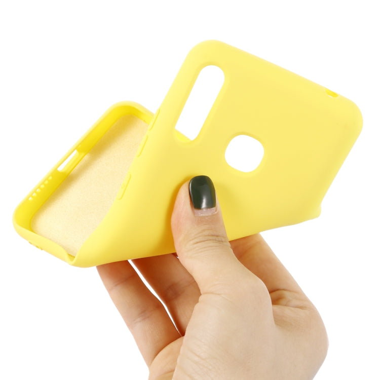 For Motorola Moto E 2020 Solid Color Liquid Silicone Dropproof Full Coverage Protective Case
